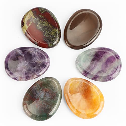 Hxswkk 1.7inches Dragon Blood Stone Thumb Worry Stones for Anxiety Palm Stone Water Drop Shape Hand Carved Therapy Chakra Pocket Gemstone Home Decor Gifts - Image 4