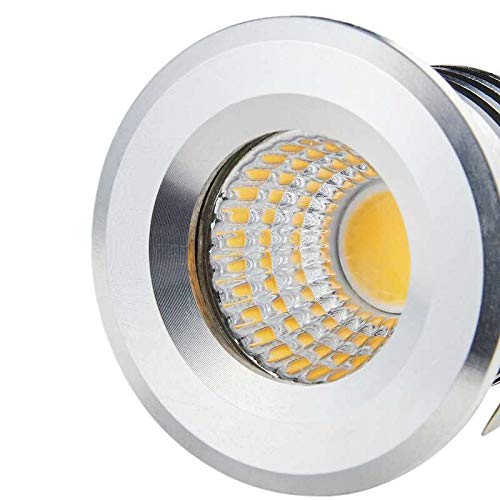 Planetitaly Mini faretto SPOT moderno bianco LED 3W incasso 35mm tondo luce soffitto interni mensole ripiani mobili cucina cappa 230V (4200K