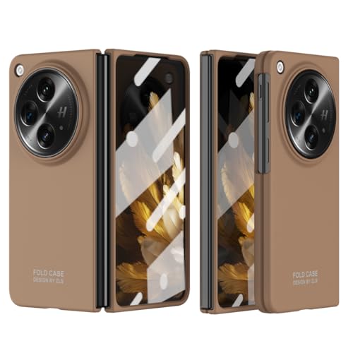 Coque OnePlus Open avec charnière de protection intégrale marron ZORSOME en polycarbonate