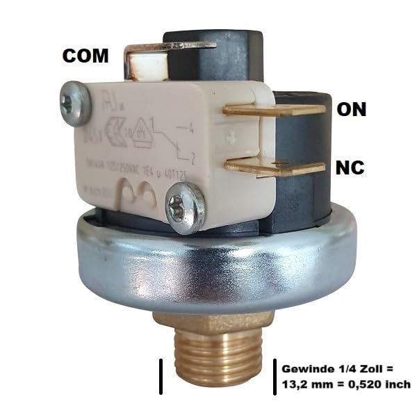 Pressostat Mater GP110 1/4" réglable pour stopper les surchauffes de vapeur - 3