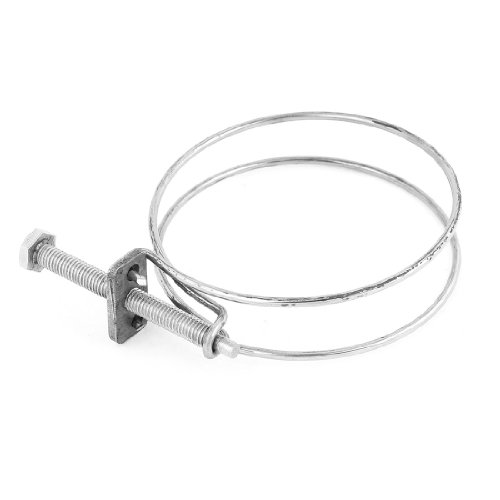 Aexit 95mm-105mm Adjustable Hose Clamps Water Pipe Metal Double Wire Ratcheting Hose Clamps Hose Clamp