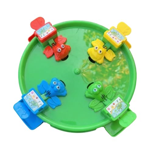 B&G International Jeu de Grenouilles Mange-Billes, 31 cm, Plastique ABS, pour 2 à 4 Joueurs, avec Plateau, 4 Grenouilles et 30 Billes, dès 3 Ans