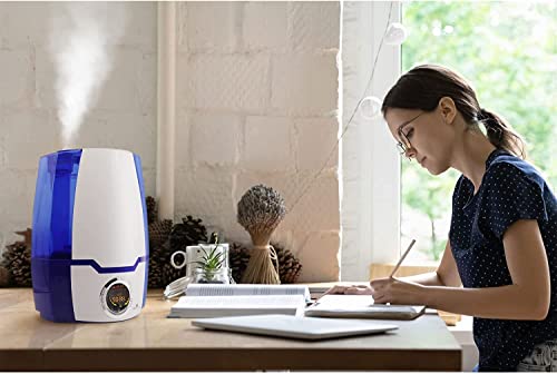 Air Innovations Humidifier Large Capacity 1.37 Gal 5.2L Whisper-Quiet High Performance Cool Mist Ultrasonic Rooms up to 400 SqFt Baby Bedroom BPA Free Up to 70hs Digital Display Aroma Tray (Blue) - Thumbnail 6