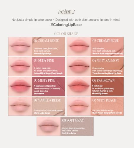 heart percent dote on mood all cover lip base comfortable amp flawless lip tone amp texture correction wlightweight texture 01 creamy beige