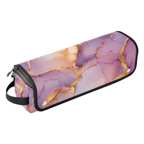Hot Hair Tools Borsa da viaggio con tappetino resistente al calore, grande capacità, organizer per strumenti per capelli, per piastre, ferri arricciacapelli, marmo oro rosa viola