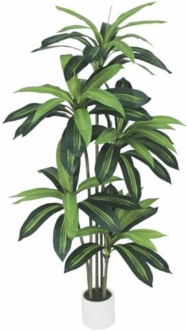 Artificial Dracaena Tree - 5ft Tall Fake Tree for Home Decor Indo...