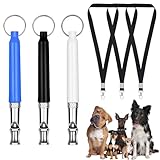 SKIPTHYBER 3 Stück Hundepfeife, Hundepfeife Rütter Rückruf, Hundepfeife Hochfrequenz Lautlos, Erziehungshilfen für Hunde Pfeifen, Trainieren Sie Ihren Hund mit Einem Schlüsselband, Trainingspfeife