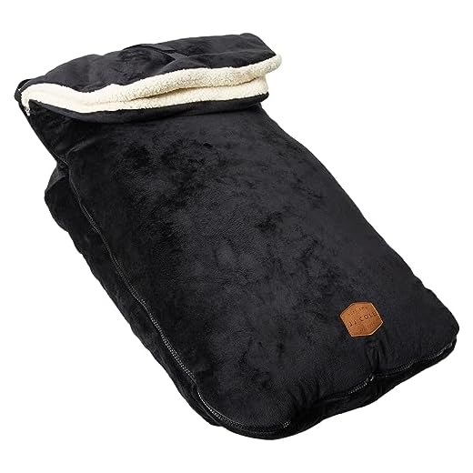 JJ Cole Bundle Me Sherpa-Lined Toddler Car Seat Cover and Bunting Bag - Weather Resistant Stroller Accessory and Winter Baby Essential in Black