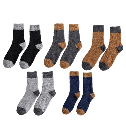Calcetines acogedores de regalo: pack de 5 pares esponjosos, gruesos y suaves ideales para dormir