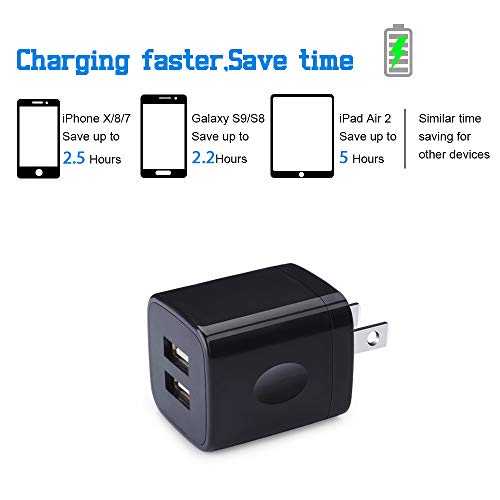 Phone Charger Box, Huhuta 5 Pack 2.1A Dual Port Usb Wall Charger Plug Cube Power Adapter For Iphone 14 13 12 11 Xs Xr X,Ipad,Samsung Galaxy S22 S21 S20 A13 A53 Note 20,Google Pixel 7 6 Pro 6A,Moto,Lg #TOP1