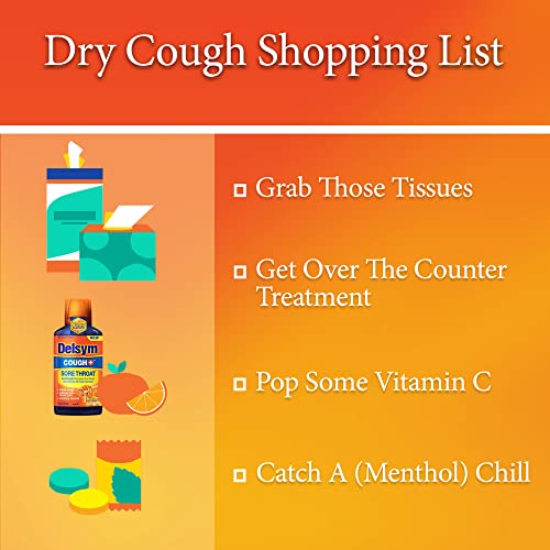 Delsym Adult Liquid, Cough Plus Sore Throat, Honey, 6 Fl Oz #TOP7