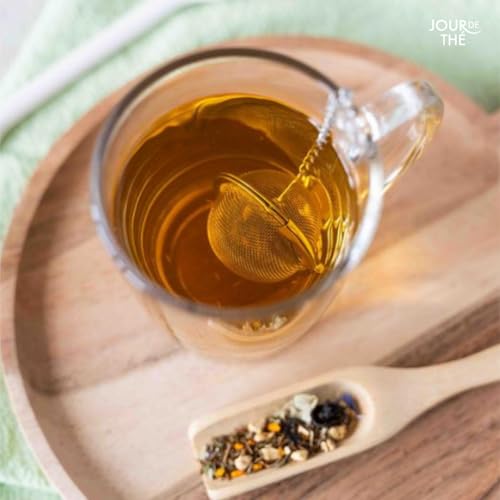 2 Stück Teesieb 4,5 cm Teeei mit Kette 304 Edelstahl Teefilter für losen Tee | feinmaschiger Teefilter mit Kette (2 Stück - 4.5 cm Ø)