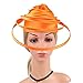 Kentucky of Derby Fascinator for Women Tea Party Silk Flower Straw Hat Hair Clip 1920s Flapper Headpiece Ladies Cocktail Bridal Headband Horse Racing Accessories Orange
