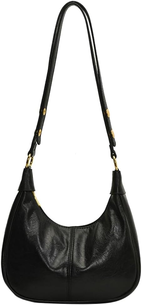 Shoulder Bag for Women Soft PU Leather Crescent Tote Handbag Retro Classic Satchel Crossbody Underarm Hobo Purse Clutch