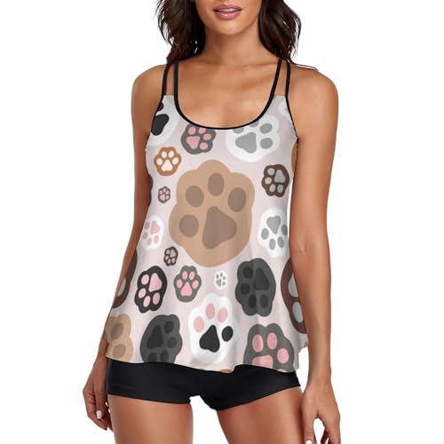 Maillot de bain tankini avec short de garçon robe de plage pour femme couleur