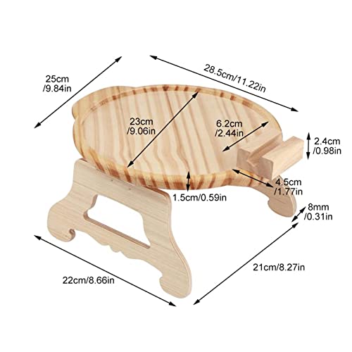 Mesa De Bandeja De Sofá De Bambu ， FáCil De Instalar DobráVel Bandeja De Clipes ， BraçOs De Sofá Par