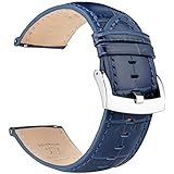OTTOODY Alligator Grain Leather Watch Bands, Quick Release Top Grain Leather Watch Straps for Men & Women - Choice of Color & Width 18mm, 20mm, 21mm or 22mm, Wristband for Watch & Smartwatch