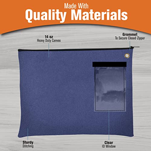 BankSupplies Mala de correio interoffice de lona, 400 ml | 35 L x 28 cm | Azul royal | Bolsa de tran