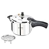 VITASUNHOW Stainless Steel Pressure Cooker with Steamer Basket, Faster Cooking and Safety Pressure Release (5-Liter)