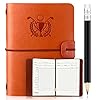Yexiya Golf Scorecard Book with Pencil Leather Golf Journal Scorecard Holder Accessories Notebook Log Book Pocket Scorebook Gifts for Men Golfers, Sports and Outdoor Club Accessories