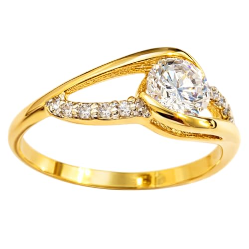 Bague de fiançailles plaqué or pour une demande en mariage inoubliable et romantique