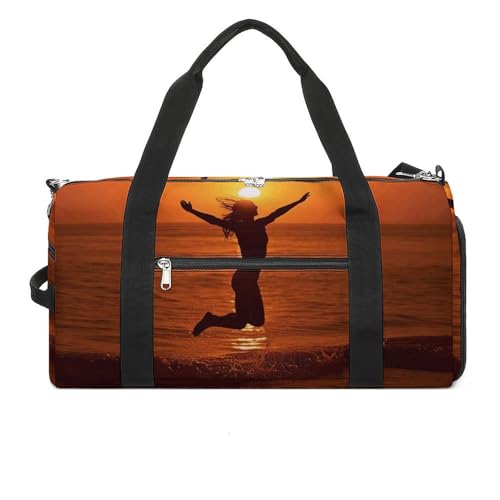 Sac de sport fourre-tout blanc léger Jumping Woman pour simplifier vos trajets