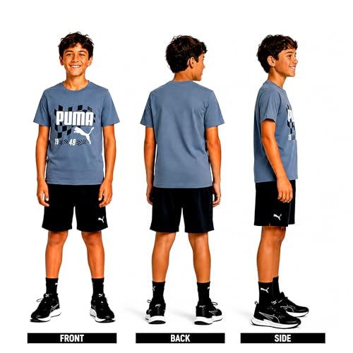 Image of PUMA Boys T-Shirts Athletic Crewneck Short Sleeve Tees (Sizes S-XL) | Soft Breathable Cotton Blend, Comfortable Casual Fit, Great for School, Play & Everyday Wear