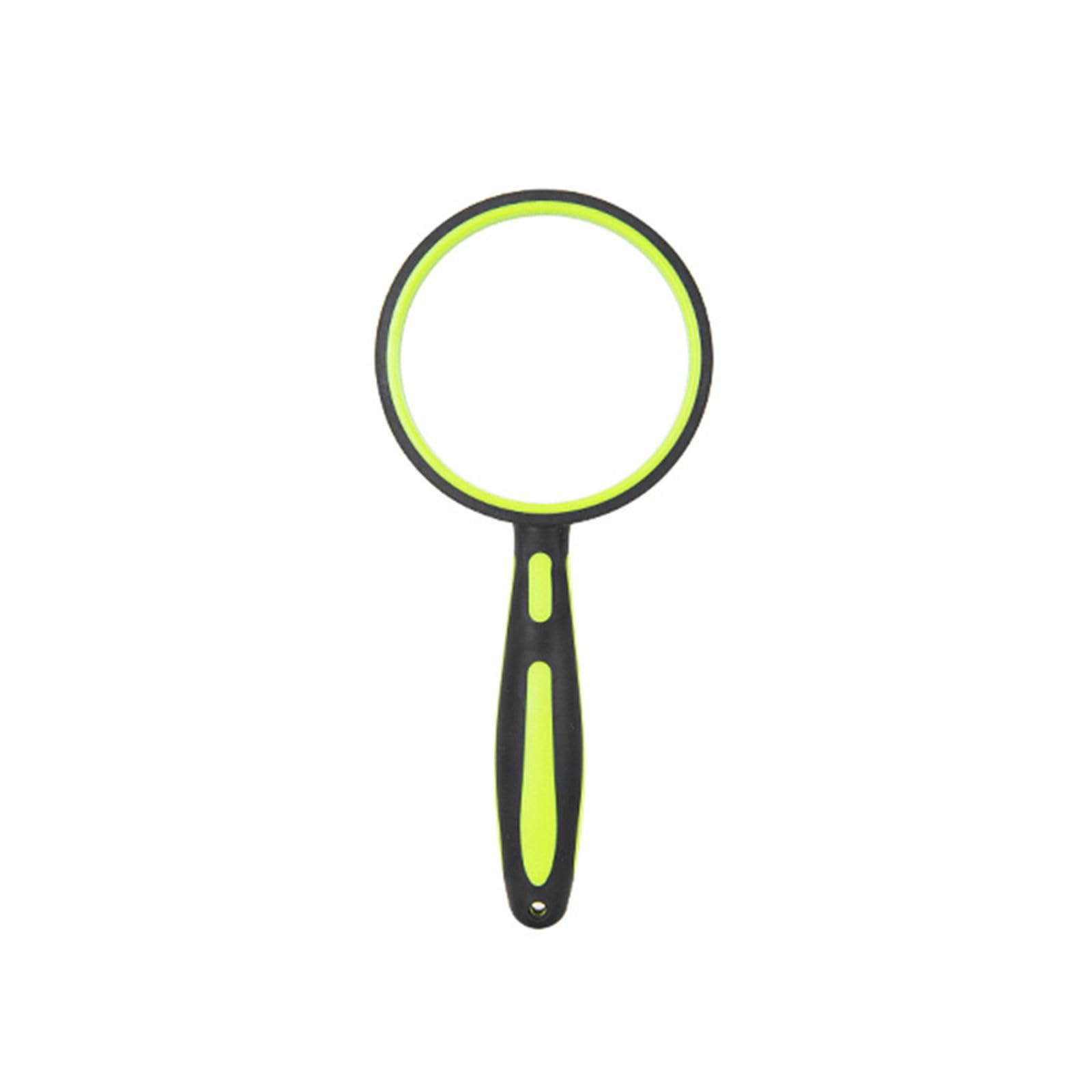 Buxuaaaa 60Mm Green 5-10X Magnification Handheld Magnify Glass With Nonslip Rubber Handle Kids Senior Magnifier Tool For Everyday Tasks Rubber Handle Magnifier
