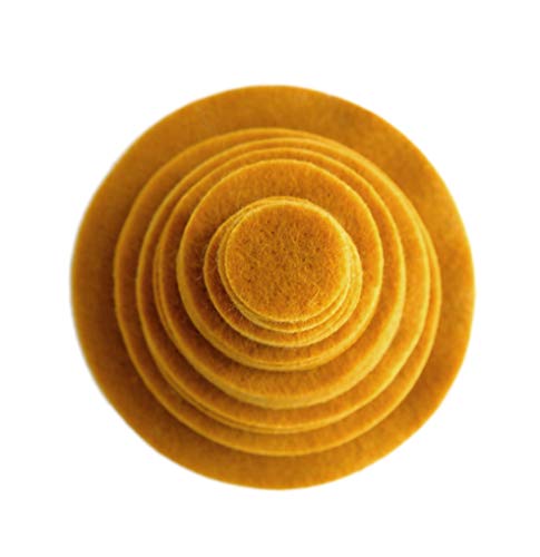 Image of Playfully Ever After Mustard Yellow Craft Felt Circles (Mixed Size Pack - 56pc)