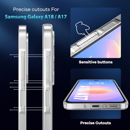 caslord Transparent Hülle Kompatibel mit Samsung Galaxy A18 / A17 – Ansicht 6