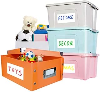 80 Large Size Removable Customizable Blank Labels, Water/Oil/Tear Resistant, No Residue for Home Organization Projects, Bins, Kitchen Storage Containers, Desk Items(6x 4)