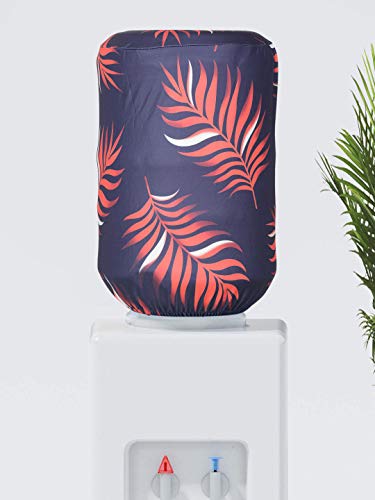 Image of Cortina Printed Water Can Cover | Bottle Protector | Polyester Material | Elastic Closure | Machine Wash | Enviro Friendly | Digitally Printed | 45cm x 42cm x 43cm | 20 Lts | 2Pc | Navy Blue & Orange