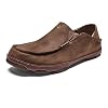 OLUKAI Moloa Men’s Premium Leather Shoes, Easy Slip On & Off Design, Casual & Versatile Loafer, Drop-in Heel & Enhanced Traction
