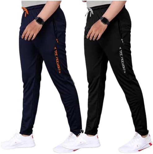 Pinkmint Men Combo Track Pant with Lycra Elastic Jogger Suitable for Active Wear, Jogger Yoga Wear, Sports (Pack of 2)