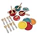 little tikes-Accessori da Cucina in Legno per Bambini, Set da 20 Pezzi, Include Padella, pentole, Utensili, Piatti e Posate Giocattoli, Pretend, Ruolo Play, Age 3+ Years, 110A