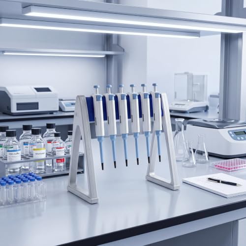Image of Laboratory Pipette Stand 7-8 Place Pipettor Rack, Stable A Shaped