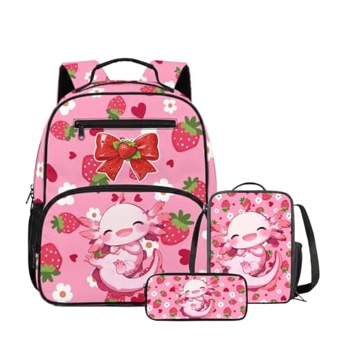 Adorable Axolotl Backpack and Lunch Box Set