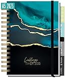JEDE WOCHE TOP ORGANISIERT - Wochenlayout mit Punktlineatur, Feld für Tages-Prios und großes Notizfeld, Monatsübersichten mit Feiertagen und To-do-Spalte, viel Platz zum Kritzeln & inspirierende Sprüche zum Nachdenken & Träumen