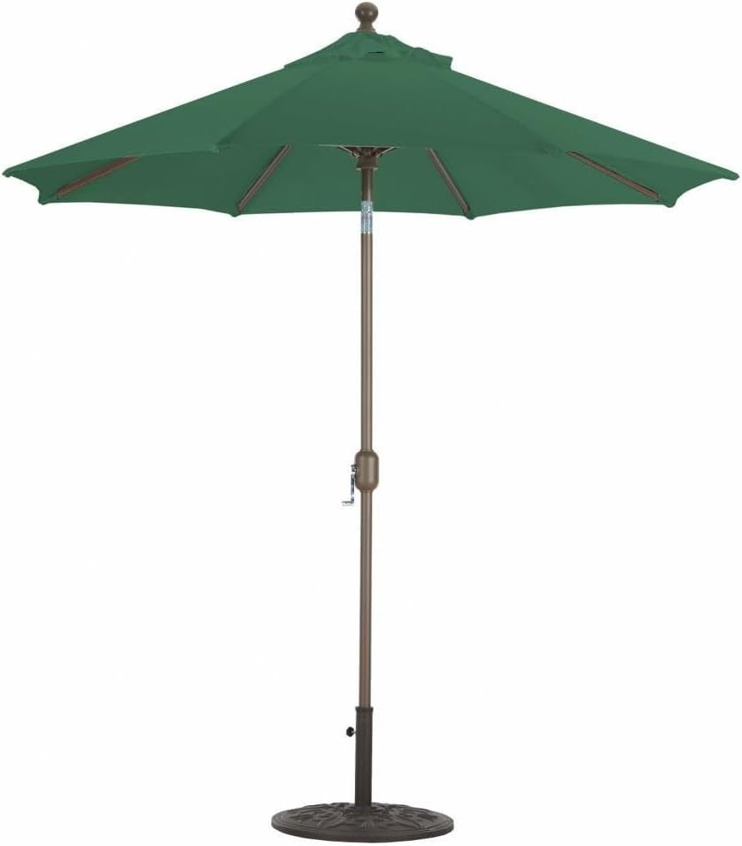 International 727LT22 Deluxe Auto Tilt - 7.5' Round Umbrella, Choose Fabric Color: 22: Forest Green, Choose Pole Finish: LT: Latte