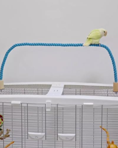 Image of WenTigDY Bird Hemp Rope Perch Swing Bird Cage Stand Pole Rope Accessories, blue
