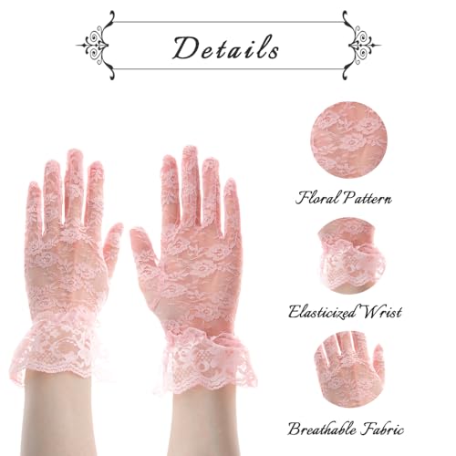QPIXVB Lace Gloves - Women's Tea Party & Bridal Wedding Gloves3