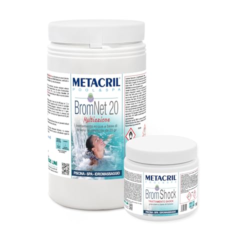Metacril BromNet 20 Multiaz. 1 KG + BromShock 750gr, per Piscina e Idromassaggio