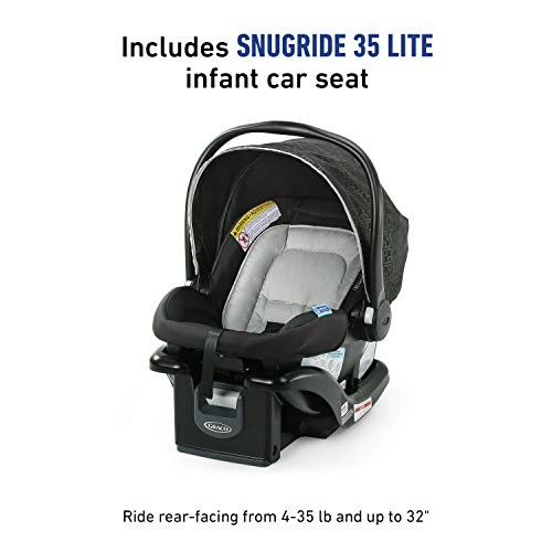 Graco Nimblelite Travel System | Includes Lightweight Stroller And Snugride 35 Lite Infant Car Seat, Parent Storage, Compact Fold | Lightweight Stroller Under 15 Pounds, Frisco #TOP2