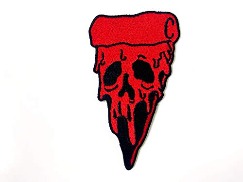 Th Zombie Ghost Pizza Skull Piece Red Color Logo Patches Sew Iron On Embroidered Applique Badge Sign Patch Clothing Costume #TOP1