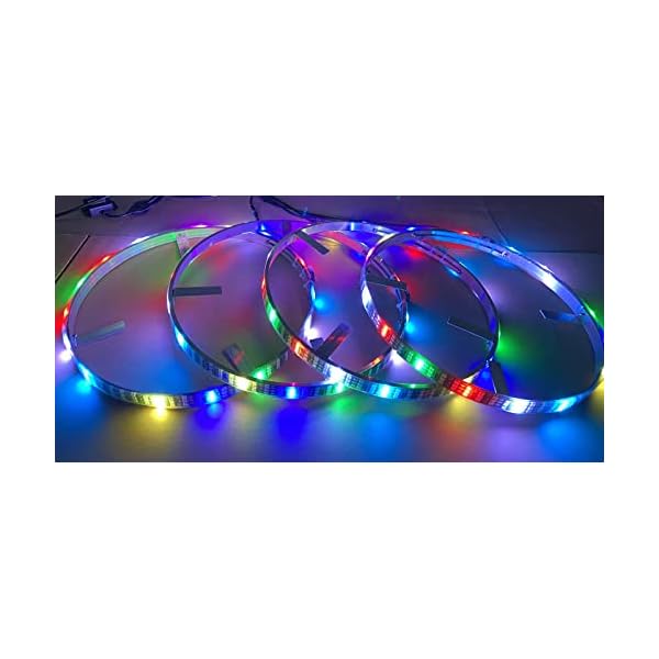 17.5" Triple Row RGB + White + Dream Color Chasing Flow Series Illuminated Treble LEDs Wheel Rim Lights for Car Truck SUV Pickup Bluetooth + Remote Multi-Color Off-Road Lighting Rings Light - Image 4