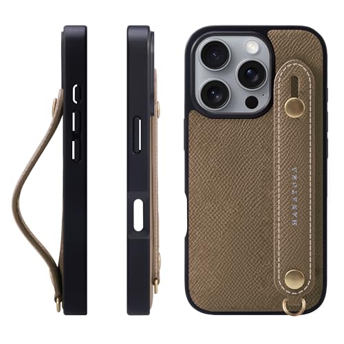 HANATORA for iPhone 16Pro �P�[�X �{�v �ϏՌ� �w�ʃx���g �X�}�z�P�[�X �X�}�z �X�^���h�@�\ �l�b�N �X�g���b�v �t�� �G���{�X���U�[ �M�t�g �}�O�l�b�g�Ȃ� �g�[�v NGH-16Pro-Taupe
