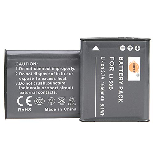 Dste Replacement 2X Li-50B Battery + Dc16 Travel And Car Charger Adapter Compatible Olympus Stylus 1010 9000 Sp-720Uz Ihs 800Uz Sz-15 16 Ihs 20 30Mr Stylus Tough Tg-870 Wg-4 Wg-10 X70 Camera As D-Li92 #TOP1