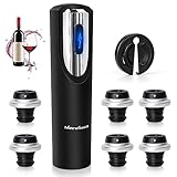 MetroTesco Electric Wine Preserver Vacuum Pump, Auto Wine Stopper Vacuum, Wine Saver Pump with 6 Wine Bottle Stoppers + 1 Foil Cutter, Gift Sets for Wine Lovers Keep Wine Fresh