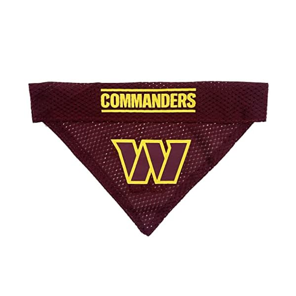 NFL Dog Bandana – Washington Commanders Reversible PET Bandana. 2 Sided Sports Bandana with a Premium Embroidery Team Logo, Small/Medium. – 2 Sizes & 32 NFL Teams Available NFL Dog Bandana – Washington Commanders Reversible PET Bandana. 2 Sided Sports Bandana with a Premium Embroidery Team Logo, Small/Medium. – 2 Sizes & 32 NFL Teams Available