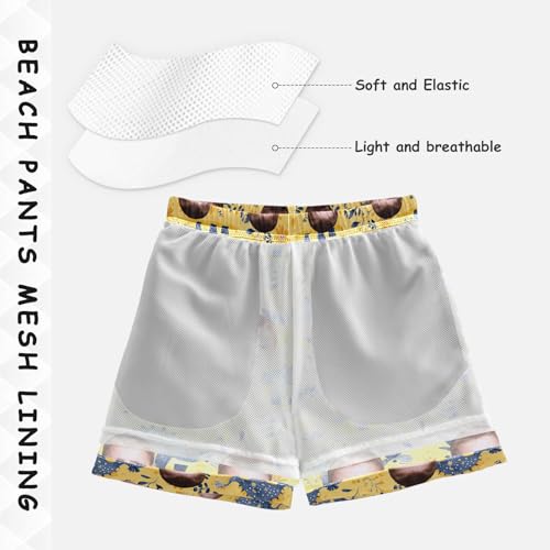 Custom Funny Photo Face Boys Swim Trunks Toddler Board Shorts Drawstring Beach Shorts Swimwear4
